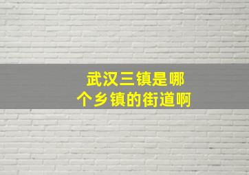 武汉三镇是哪个乡镇的街道啊