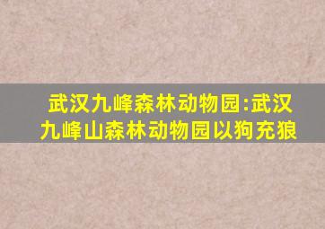 武汉九峰森林动物园:武汉九峰山森林动物园以狗充狼