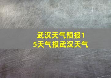 武汉天气预报15天气报武汉天气