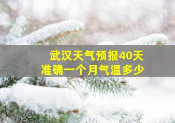 武汉天气预报40天准确一个月气温多少