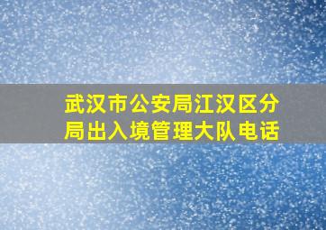 武汉市公安局江汉区分局出入境管理大队电话