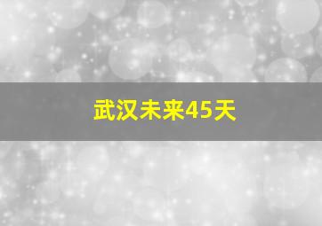 武汉未来45天