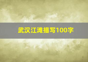 武汉江滩描写100字