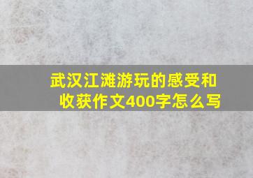 武汉江滩游玩的感受和收获作文400字怎么写