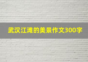 武汉江滩的美景作文300字