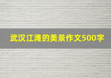 武汉江滩的美景作文500字