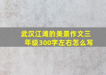 武汉江滩的美景作文三年级300字左右怎么写