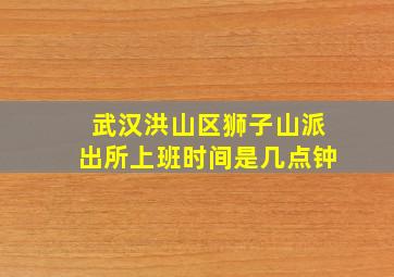 武汉洪山区狮子山派出所上班时间是几点钟