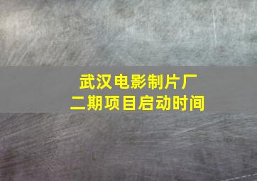 武汉电影制片厂二期项目启动时间