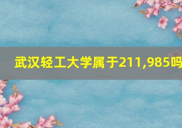 武汉轻工大学属于211,985吗