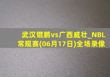 武汉锟鹏vs广西威壮_NBL常规赛(06月17日)全场录像