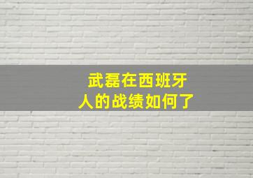 武磊在西班牙人的战绩如何了