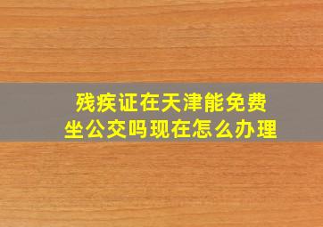 残疾证在天津能免费坐公交吗现在怎么办理