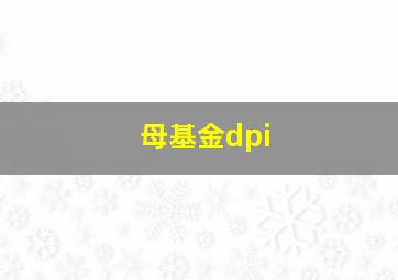 母基金dpi