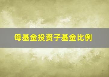 母基金投资子基金比例