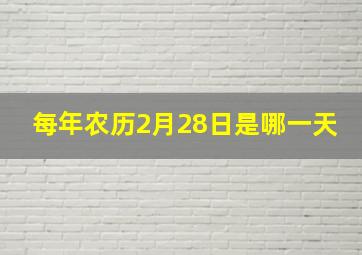 每年农历2月28日是哪一天