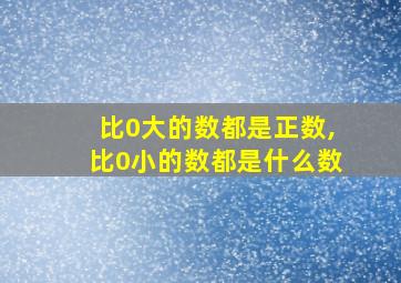 比0大的数都是正数,比0小的数都是什么数