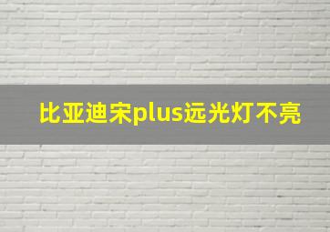 比亚迪宋plus远光灯不亮