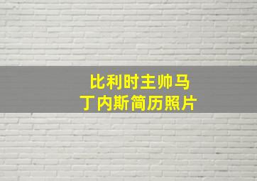 比利时主帅马丁内斯简历照片