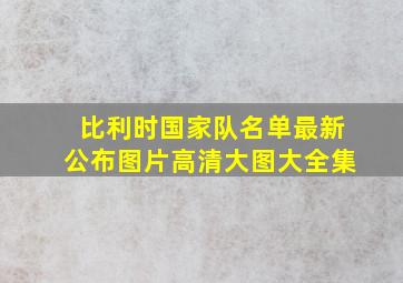 比利时国家队名单最新公布图片高清大图大全集