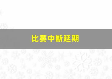 比赛中断延期