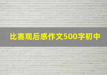 比赛观后感作文500字初中