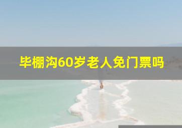 毕棚沟60岁老人免门票吗