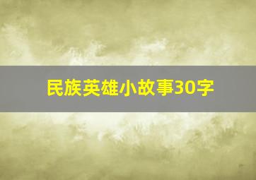 民族英雄小故事30字