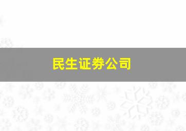 民生证劵公司