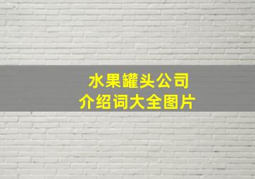 水果罐头公司介绍词大全图片