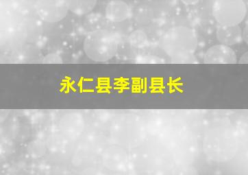 永仁县李副县长