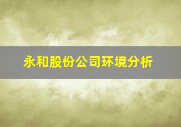 永和股份公司环境分析