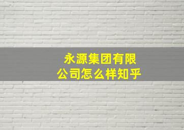 永源集团有限公司怎么样知乎