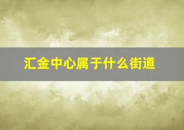 汇金中心属于什么街道