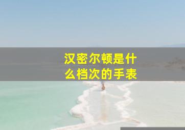 汉密尔顿是什么档次的手表