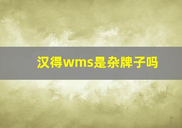 汉得wms是杂牌子吗