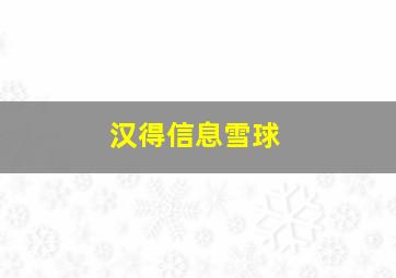 汉得信息雪球