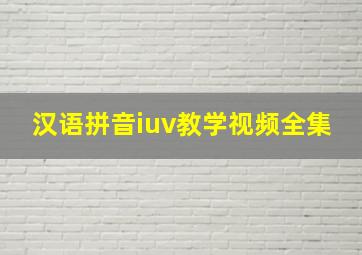 汉语拼音iuv教学视频全集