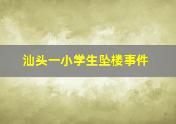 汕头一小学生坠楼事件