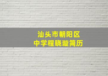 汕头市朝阳区中学程晓璇简历