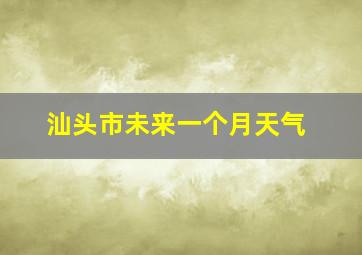 汕头市未来一个月天气