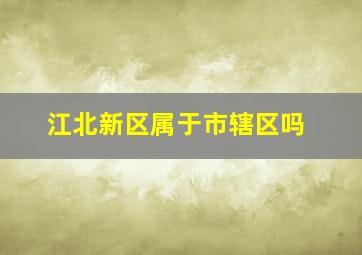 江北新区属于市辖区吗