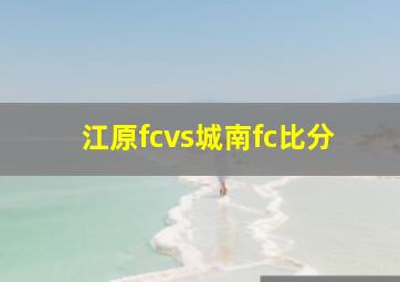 江原fcvs城南fc比分