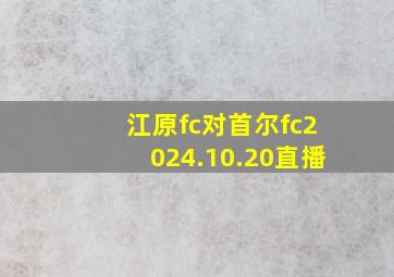 江原fc对首尔fc2024.10.20直播