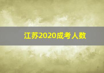 江苏2020成考人数