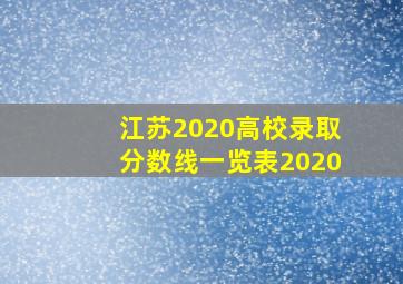 江苏2020高校录取分数线一览表2020