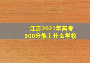 江苏2021年高考300分能上什么学校