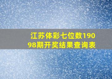 江苏体彩七位数19098期开奖结果查询表