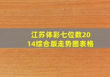 江苏体彩七位数2014综合版走势图表格