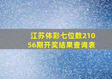 江苏体彩七位数21056期开奖结果查询表